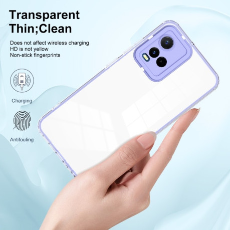 Противоударный чехол Clear Color Frame для Vivo Y21 / Y33S / Y21S / T1X 4G - фиолетовый