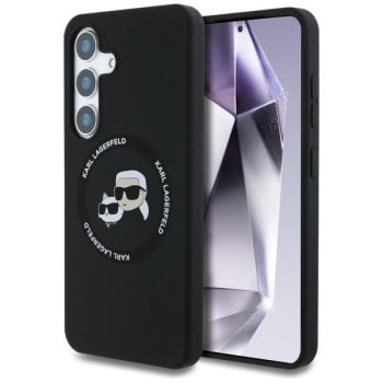 Оригінальний чохол Karl Lagerfeld Silicone Double Heads And Circle MagSafe для Samsung Galaxy S25 - black