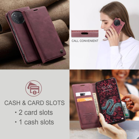 Чохол-книжка CaseMe-013 Multifunctional на Xiaomi Poco F7 Pro / F7 Ultra - червоний