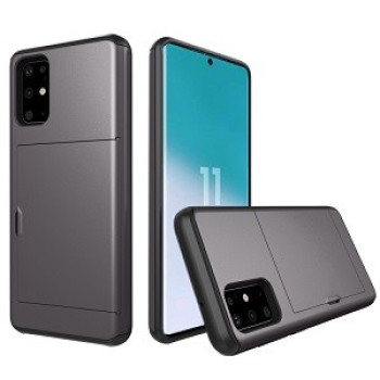 Противоударный чехол Rugged Armor со слотом для кредитной карты на Samsung Galaxy S20-серый