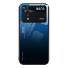 Стеклянный чехол Gradient Color на Xiaomi Poco M4 Pro 4G - сине-черный