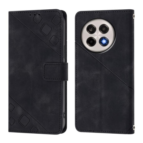 Чохол-книжка Skin-feel Embossed для OnePlus 13R/Ace 5/Ace 5 Pro - чорний
