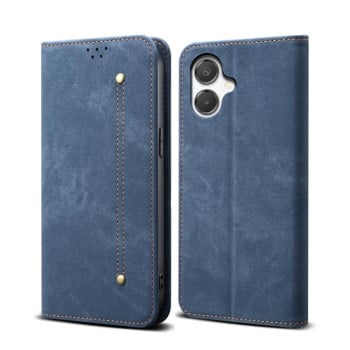 Чехол-книжка с джинсовой тканью casual на Samsung Galaxy A07 4G - синий