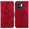 Чехол-книжка Lily Embossed Leather для Infinix Hot 50i / Smart 9 - красный