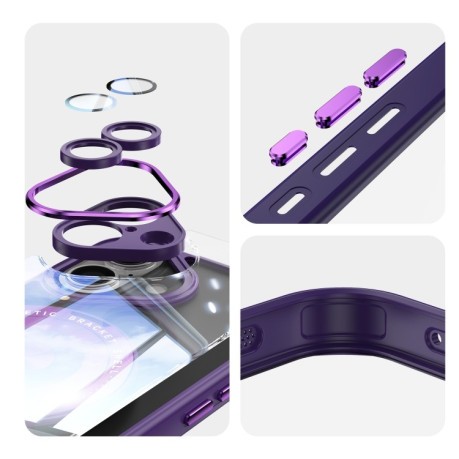 Противоударный чехол MagSafe Acrylic Hybrid для iPhone 16 - фиолетовый