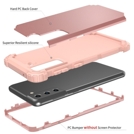Противоударный чехол Dropproof 3 in 1 для Samsung Galaxy S21 FE - розовое золото