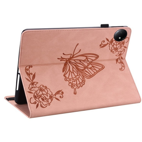 Чохол-книжка Butterfly Flower Embossed Leather на Xiaomi Redmi Pad SE 8.7 - рожеве золото