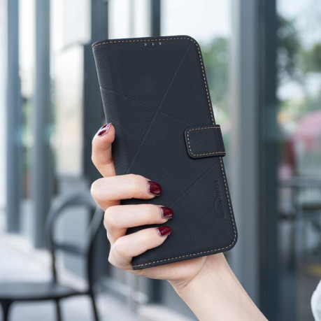 Чохол-книжка Geometric Pattern RFID Leather для Infinix Note 40 Pro 4G / 40 Pro+ 5G - чорний