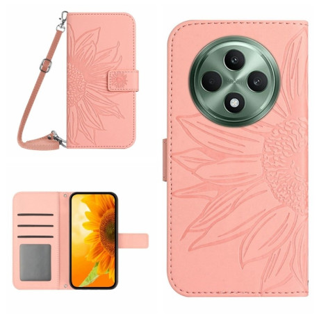 Чохол-книжка Skin Feel Sun Flower для OPPO Reno12 F/12 FS 5G Global - рожевий