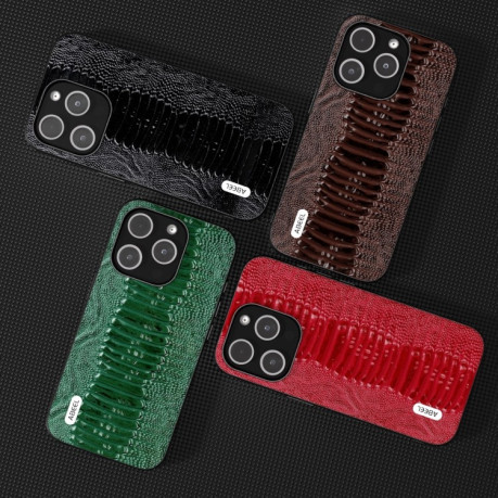 Шкіряний Чохол ABEEL Genuine Leather Weilai Series для iPhone 15 Pro Max - зелений