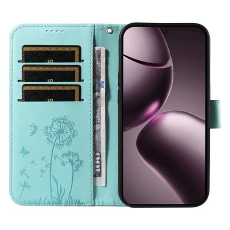 Чехол-книжка Dandelion Embossed Pattern Flip Leather на Xiaomi 15T 5G - зеленый