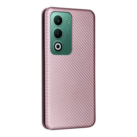 Чехол-книжка Carbon Fiber Texture на OPPO A5 5G/4G Global - розовый