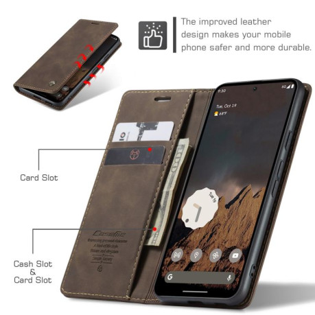 Чехол-книжка CaseMe-013 Multifunctional на Google Pixel 9a - кофейный