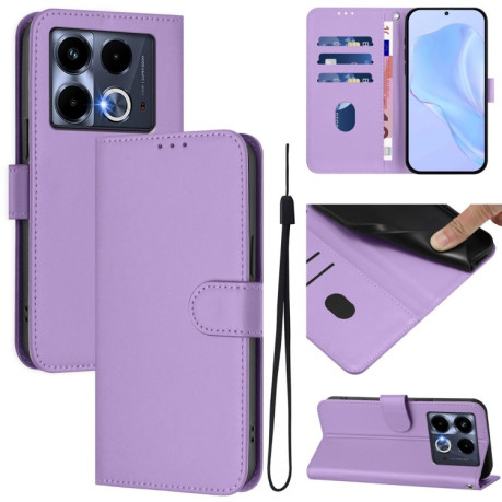 Чехол-книжка Skin Feel Solid Color Leather для Infinix Note 40 4G - фиолетовый