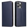 Кожаный чехол-книжка Fierre Shann Genuine leather для iPhone 16 Pro - синий