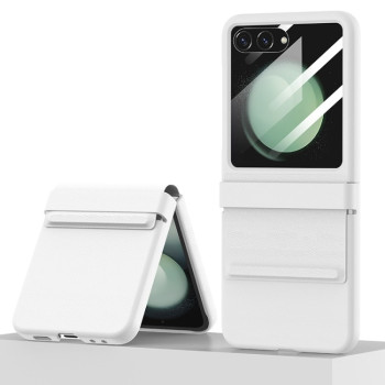 Протиударний чохол Integrated PC Leather Texture Folding для Samsung Galaxy Flip 6/Flip 7 FE 5G - білий