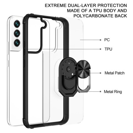 Противоударный чехол Acrylic Ring Holder на Samsung Galaxy S23 5G - красный