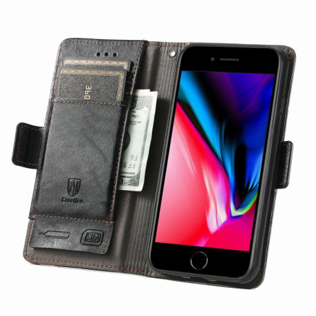 Чехол-книжка CaseNeo Splicing Dual Magnetic Buckle Leather для iPhone 16e - черный