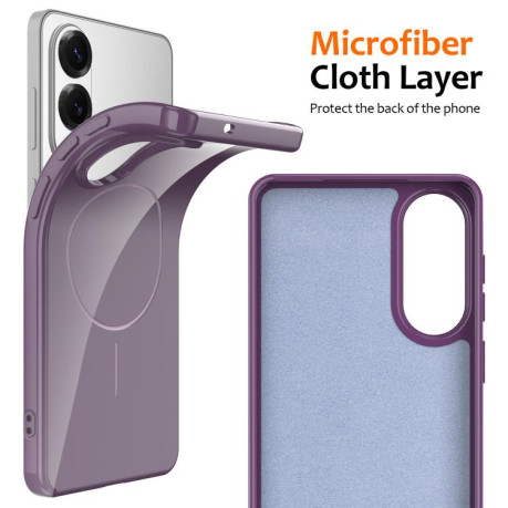 Протиударний чохол Glossy TPU Shockproof MagSafe для Samsung Galaxy S25 Edge 5G - фіолетовий
