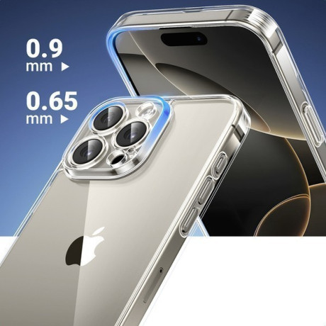 Оригинальный чехол Ugreen Gel Frame Classy Clear для iPhone 16 Pro - Transparent