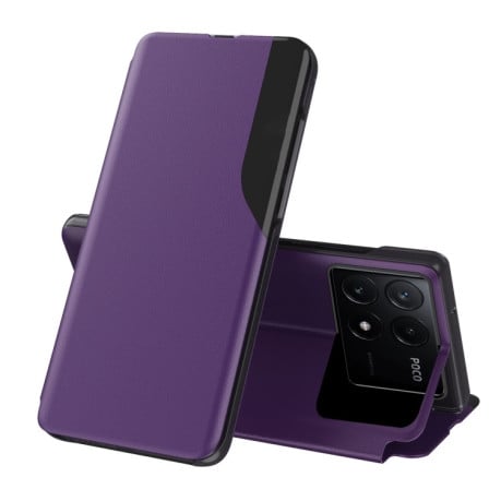 Чехол-книжка Clear View Standing Cover на Xiaomi Poco F6 Pro - фиолетовый