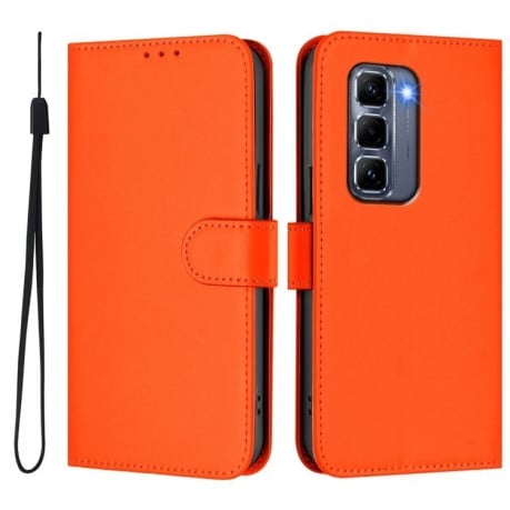 Чехол-книжка Skin Feel Solid Color Leather для Infinix Hot 50 Pro+ - оранжевый