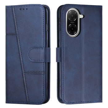 Чехол-книжка со строчкой и фактурой Calf на Xiaomi Redmi A5 4G 171.7mm / Poco C71 - синий