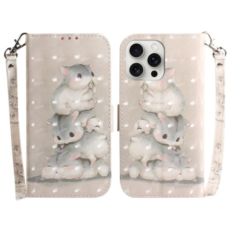 Чехол-книжка 3D Painting для  iPhone 16 Pro Max - Squirrels