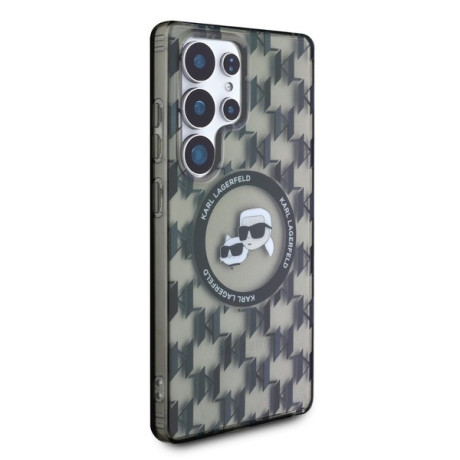 Оригінальний чохол Karl Lagerfeld Button Karl &amp; Choupette Heads On KL Pattern MagSafe для Samsung Galaxy S25 Ultra - black