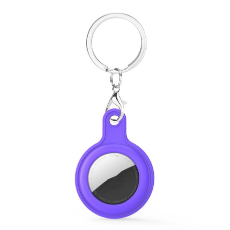 Силиконовый брелок Gel Leather с кольцом для AirTag - фиолетовый