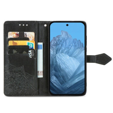 Чохол-книжка Mandala Embossing Pattern на Google Pixel 9 - чорний