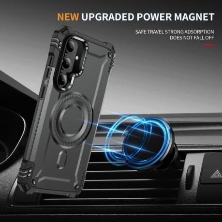 Протиударний чохол MagSafe Lens Holder PC Hybrid TPU  для Samsung Galaxy S24 FE 5G - сірий