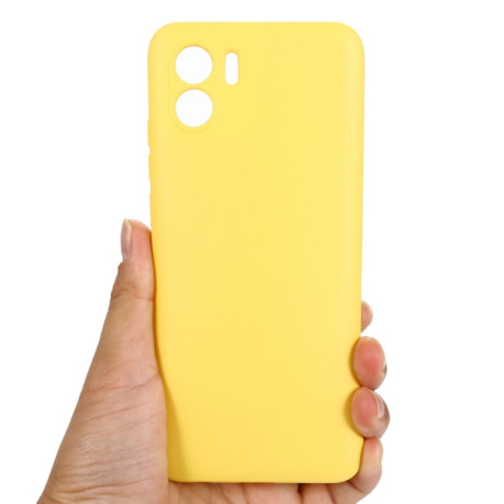 Силиконовый чехол Solid Color Liquid Silicone на Xiaomi Redmi A1/A2 - желтый