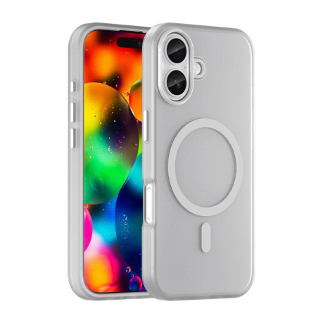Противоударный чехол MagSafe Frosted Translucent TPU + PC для iPhone 17 - белый