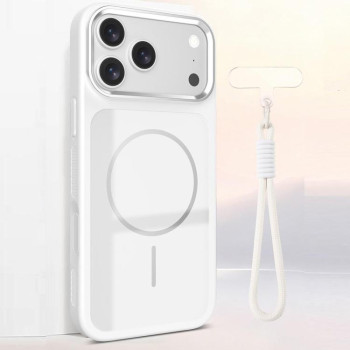 Магнитный чехол Escase с ремешком на запястье на iPhone 18 Pro Max — белый