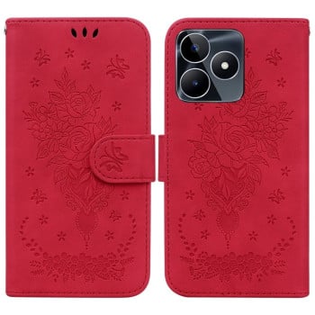 Чохол-книжка Butterfly Rose Embossed для Realme C53/C51 / Narzo N53 - червоний