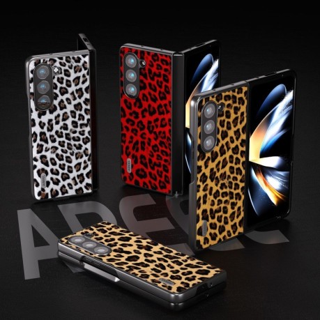 Противоударный чехол ABEEL Black Edge Leopard для Samsung Galaxy Fold 5 - серебристый