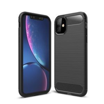 Протиударний чохол Brushed Texture Carbon Fiber на iPhone 11-чорний