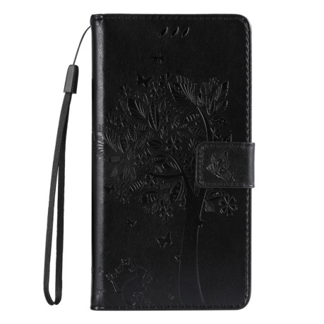 Чехол-книжка Happy Cat Pattern для iPhone 16e - черный