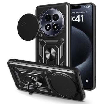 Протиударний чохол Camera Sliding для Realme 13+ 5G/13 Pro 5G/13 Pro+ - чорний