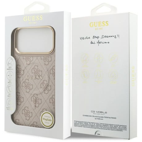Оригінальний чохол Guess 4G PU Classic Logo з MagSafe на iPhone 17 Pro Max - Pink