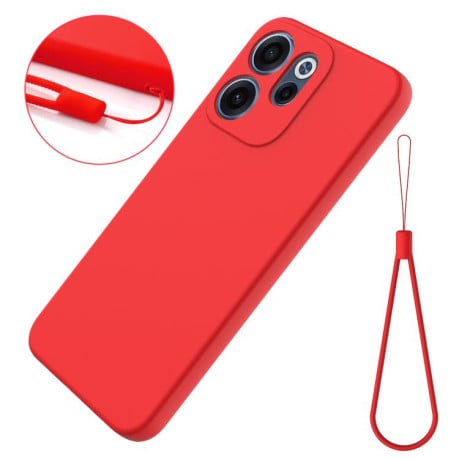 Силиконовый чехол Solid Color Liquid Silicone для OPPO Reno15 F / Reno15 FS 5G — красный