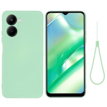 Силиконовый чехол Solid Color Liquid Silicone на Realme C33 - зелеый