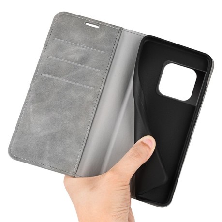 Чохол-книжка Retro Skin Feel Business Magnetic на OnePlus 10 Pro 5G - сірий