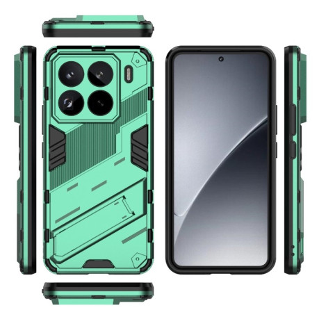 Противоударный чехол Punk Armor для Xiaomi 15 Pro 5G - зеленый