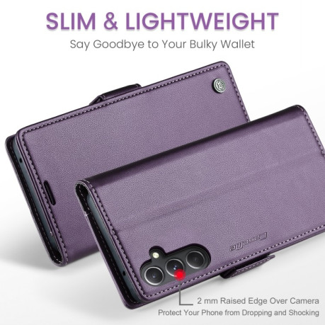 Чохол-книжка CaseMe 023 Butterfly Buckle Litchi RFID Anti-theft Leather для Samsung Galaxy S23 FE 5G - фіолетовий