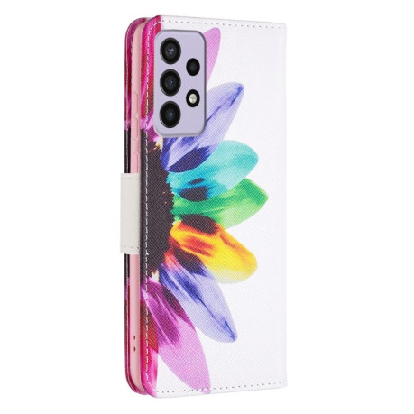 Чехол-кошелек Colored Drawing Pattern для Samsung Galaxy A73 5G - Sun Flower