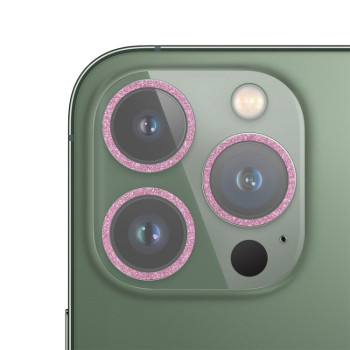 Защитное стекло для камеры Glitter Ring на iPhone 13 Pro / 13 Pro Max - розовое