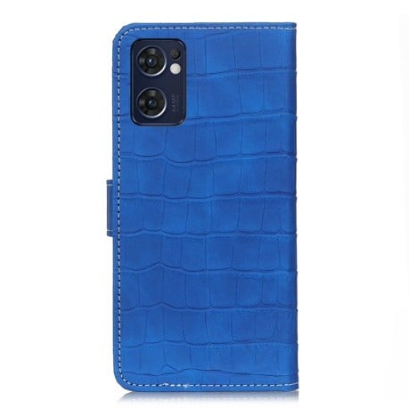 Чохол-книжка Magnetic Crocodile Texture на OPPO Reno7 5G Global/ Find X5 Lite/OnePlus Nord CE2 5G - синій