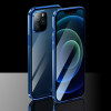 Двосторонній магнітний чохол Electroplating Frame для iPhone 12 Pro Max - синій